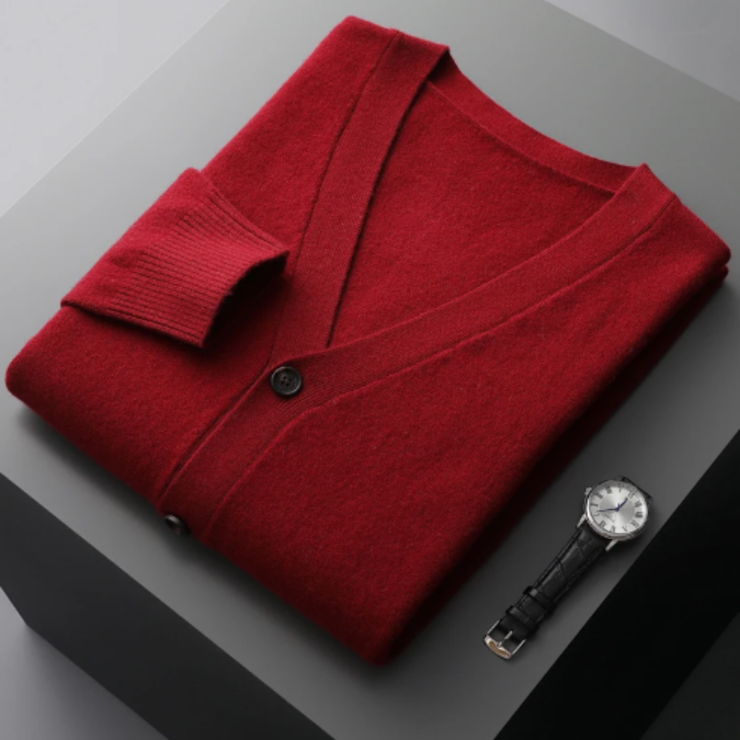 Ivyshape |Cardigan V-neck Button Closure Soft Light