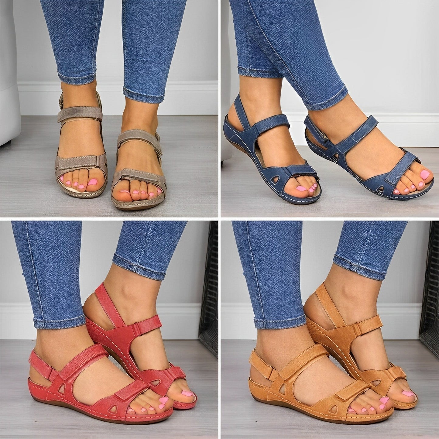 Ivyshape | Women's Leather Sandals Chic