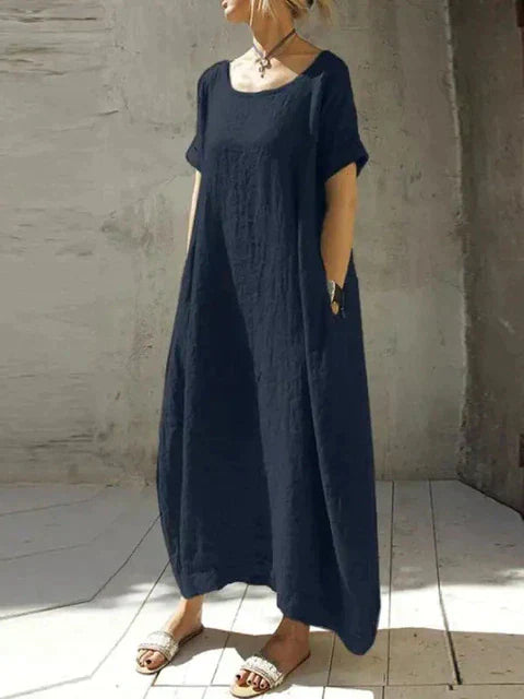 Ivyshape | Oversized Dress In Cotton and Linen