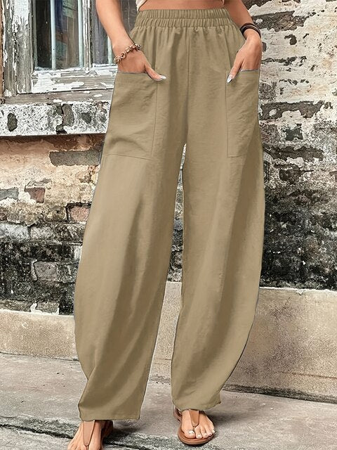 Ivyshape | Loose Solid Color Pants