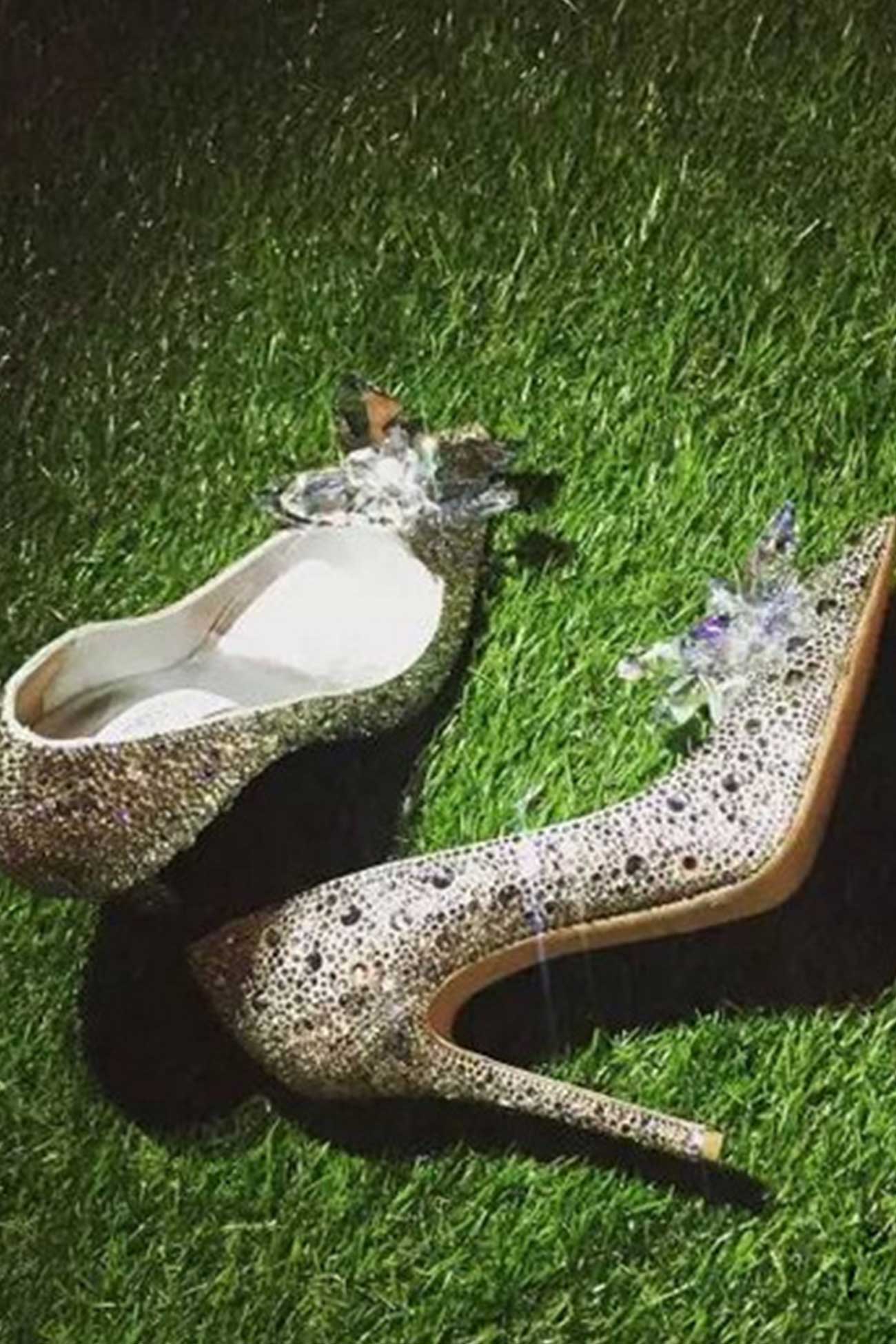 toe Glitter Crystal High Heel