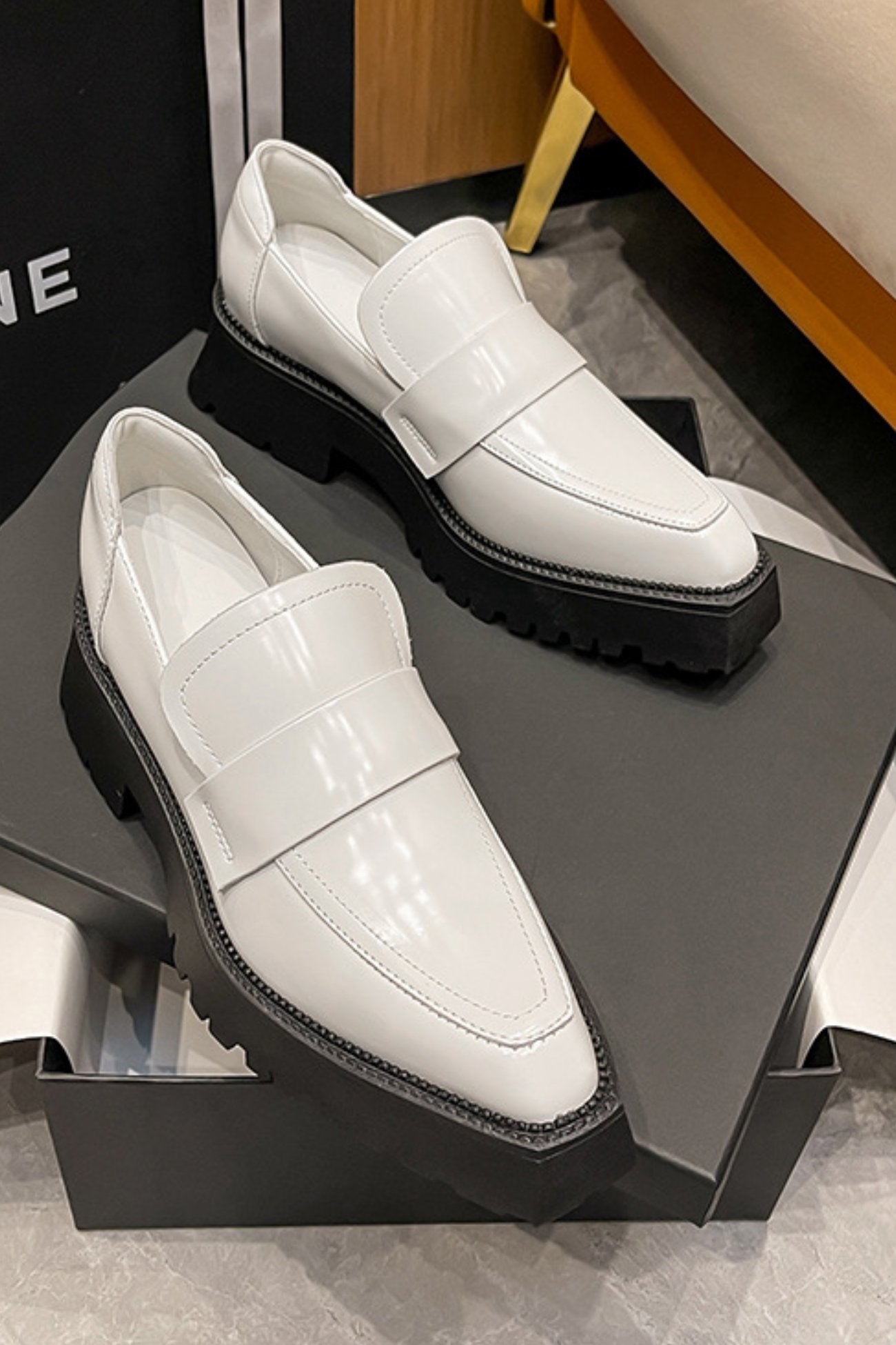 toe Glossy Patent Chunky Loafer