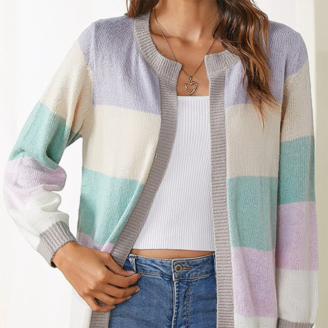 Ivyshape | Colorblock Cardigan