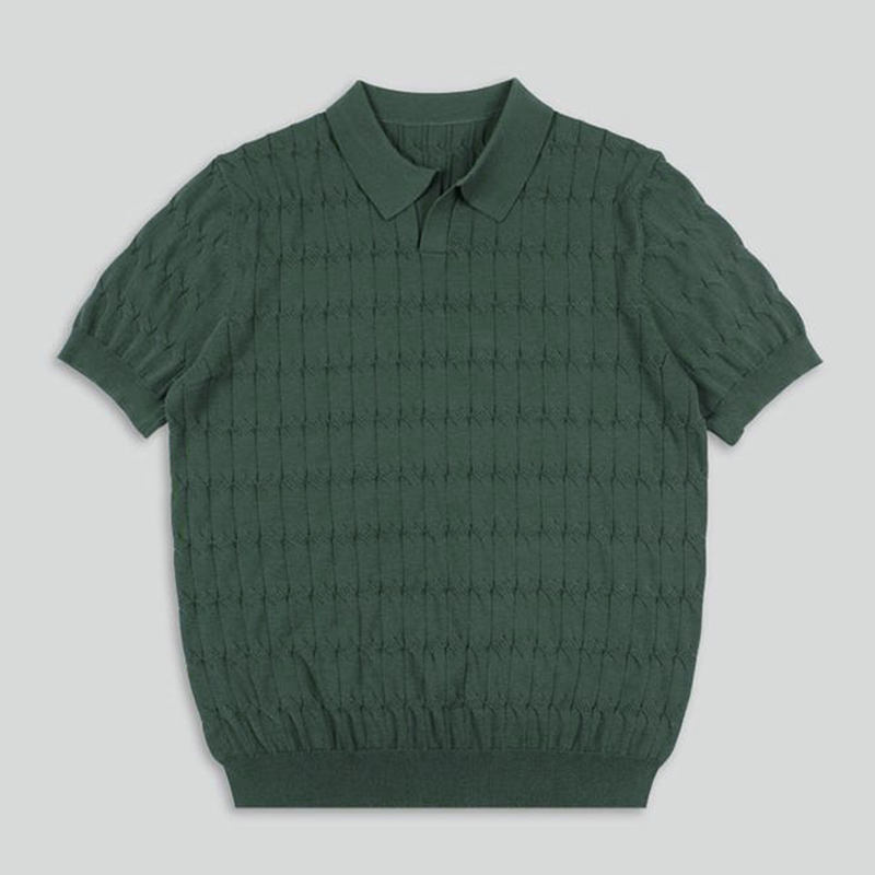 Ivyshape | Woven Polo Shirt