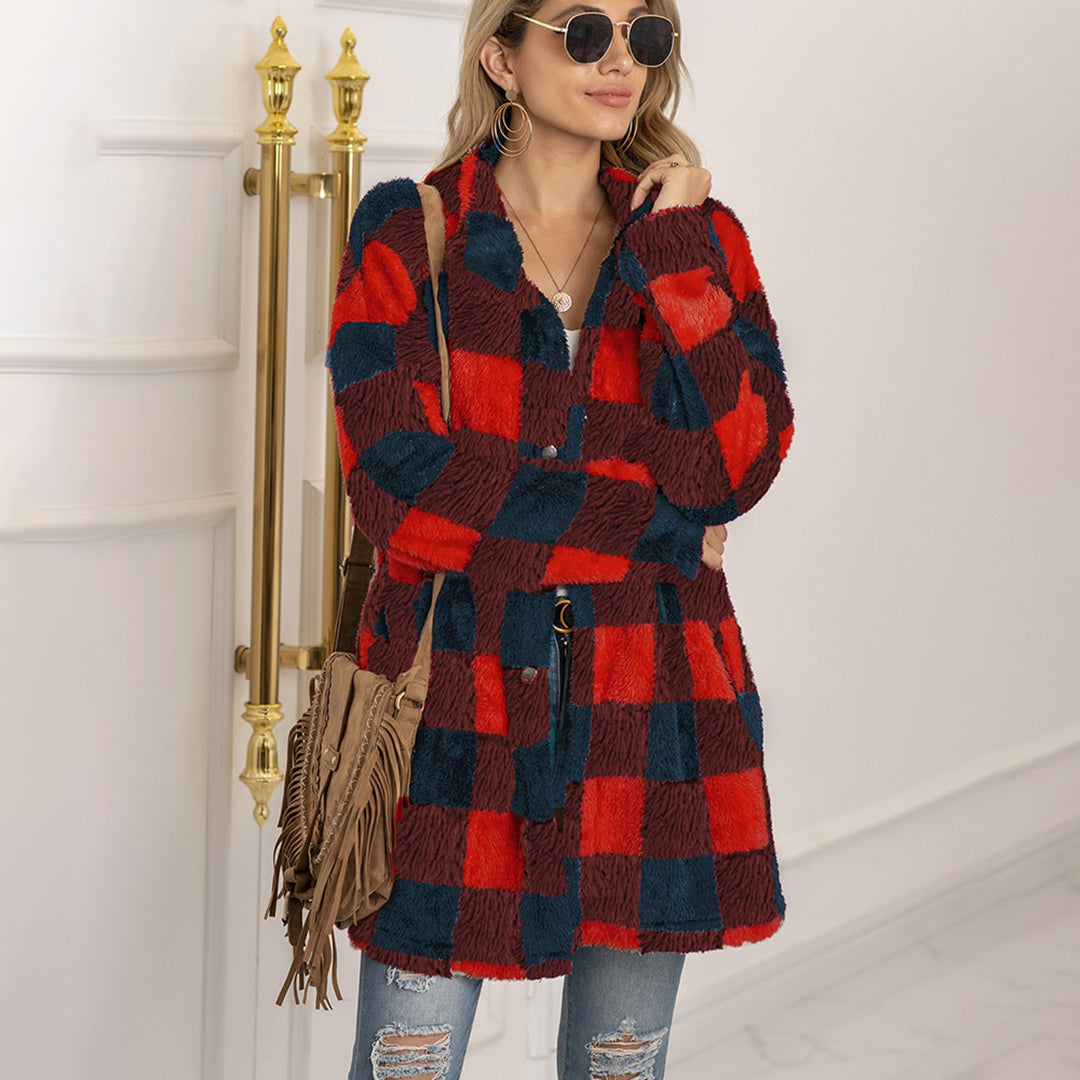 Ivyshape | Comfortable Checked Coat