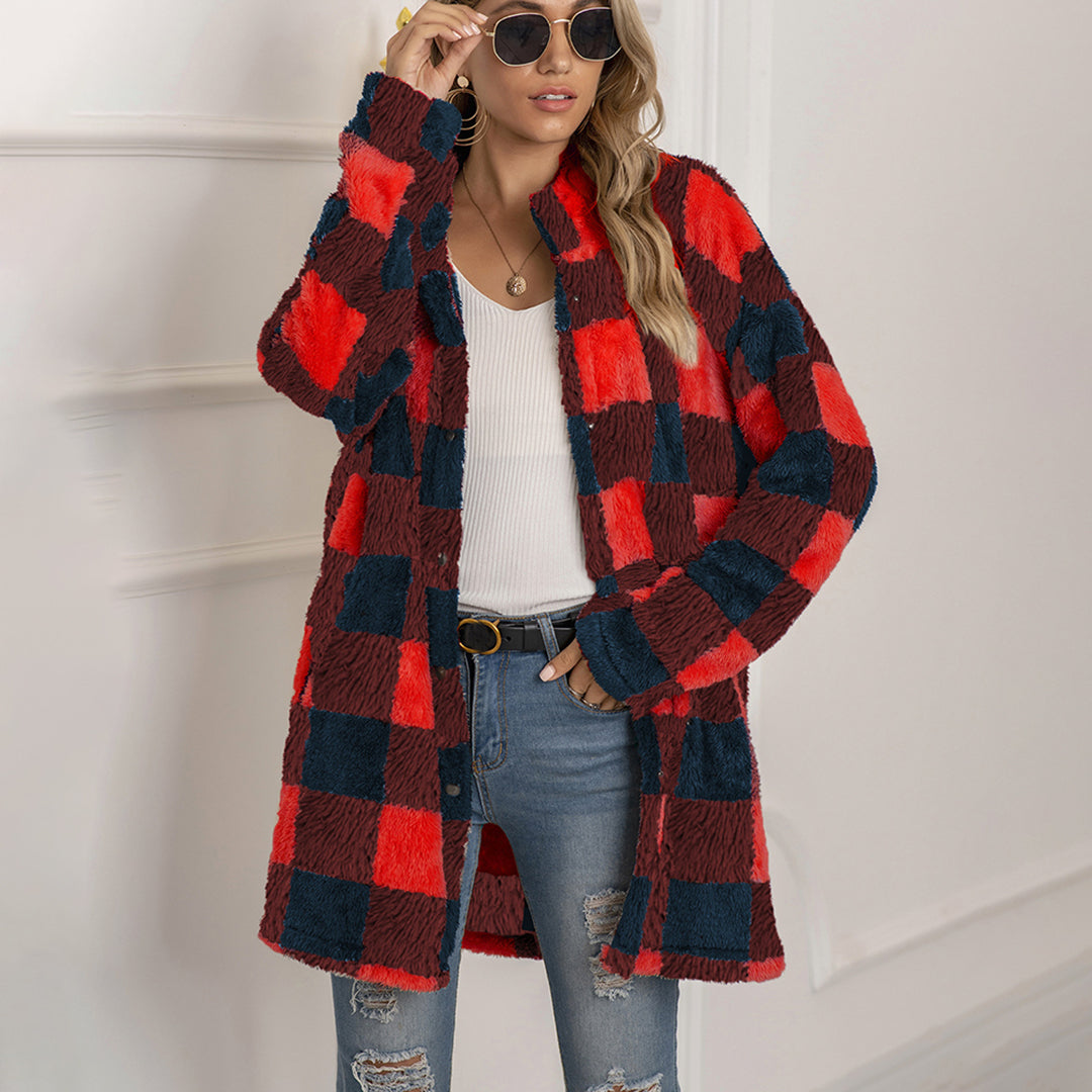 Ivyshape | Comfortable Checked Coat