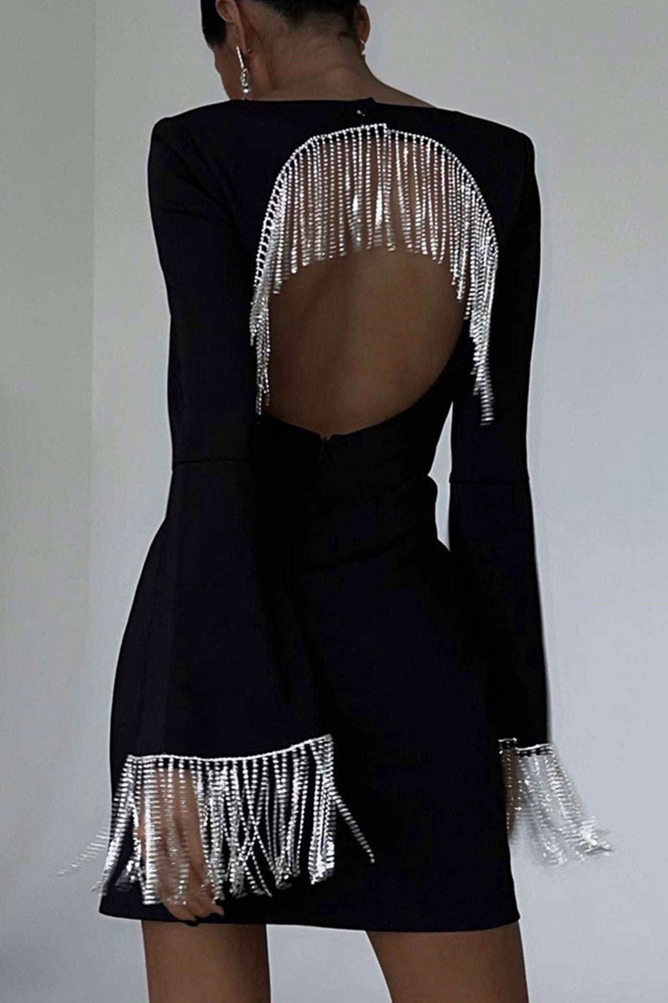 Fringe Backless Mini Dress