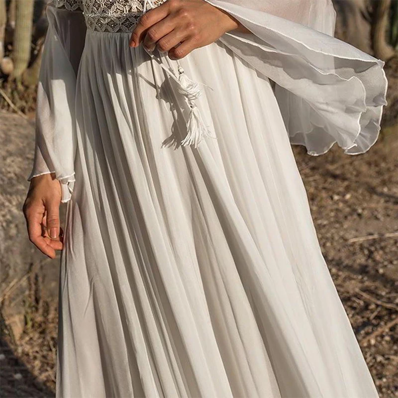 IvyShape | White Dress in Boho Style