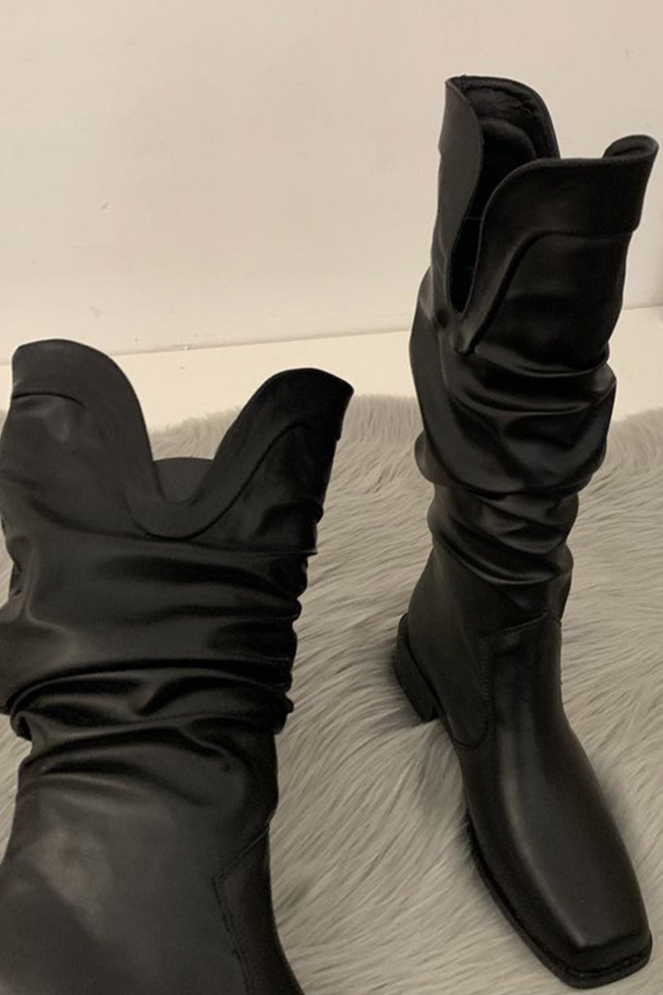 Square-toe Knee High Boots