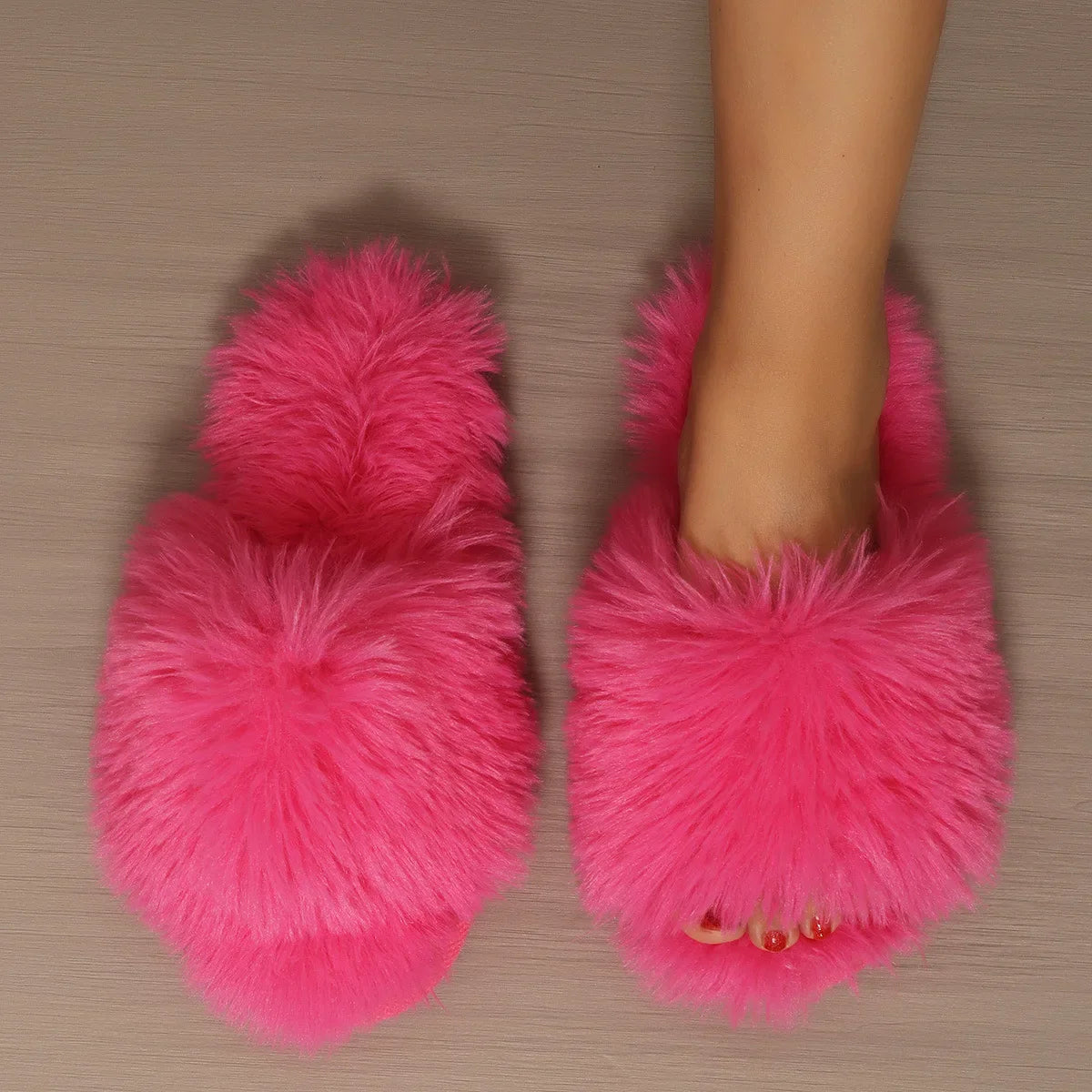 Autumn and Winter Plush Indoor Slippers for Women