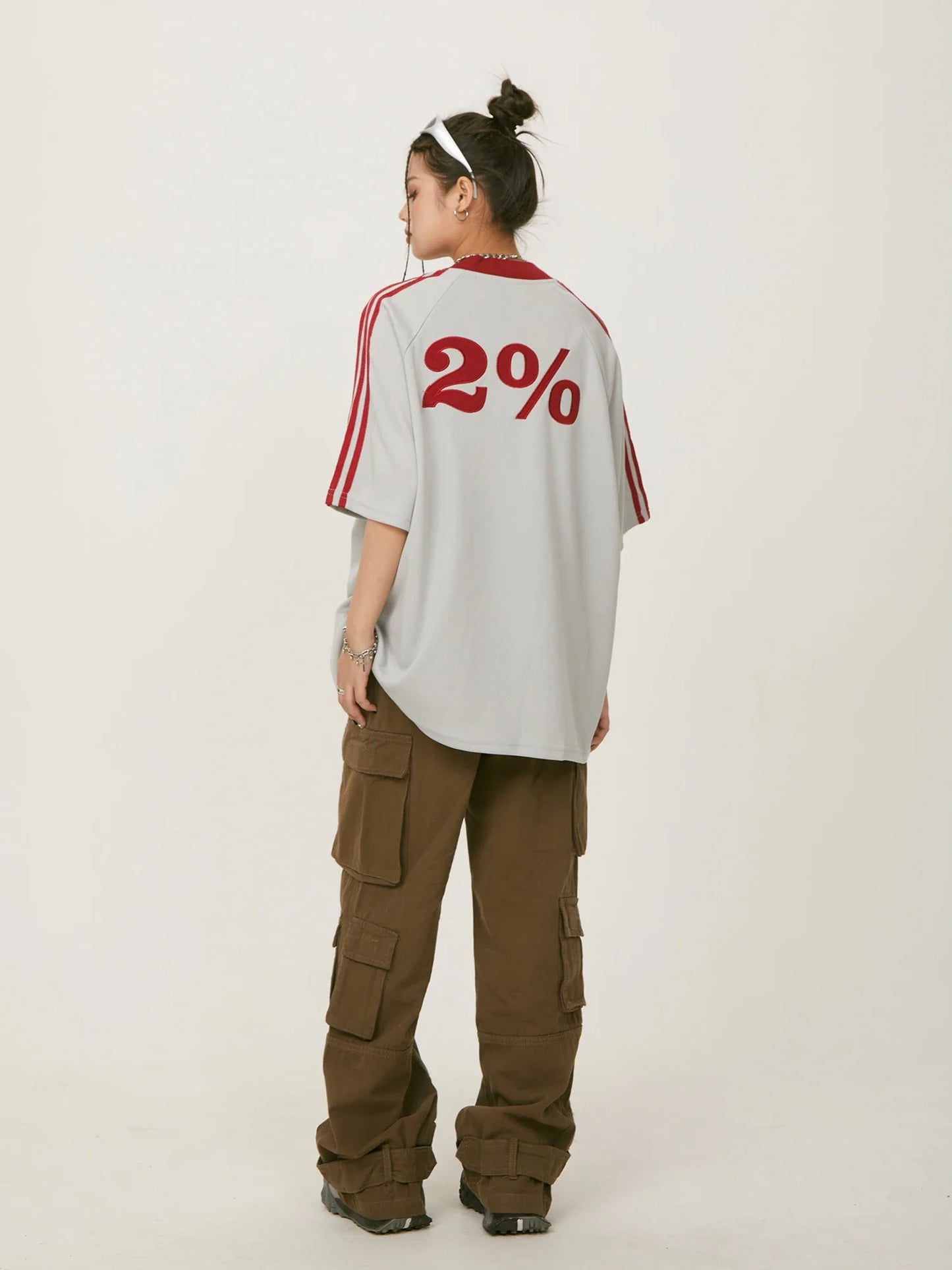 "ROCKSTA" Oversized Sport Tee "2%" Printed Back