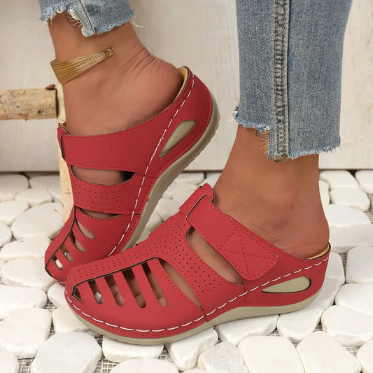 Cut-Out Wedge Sandals