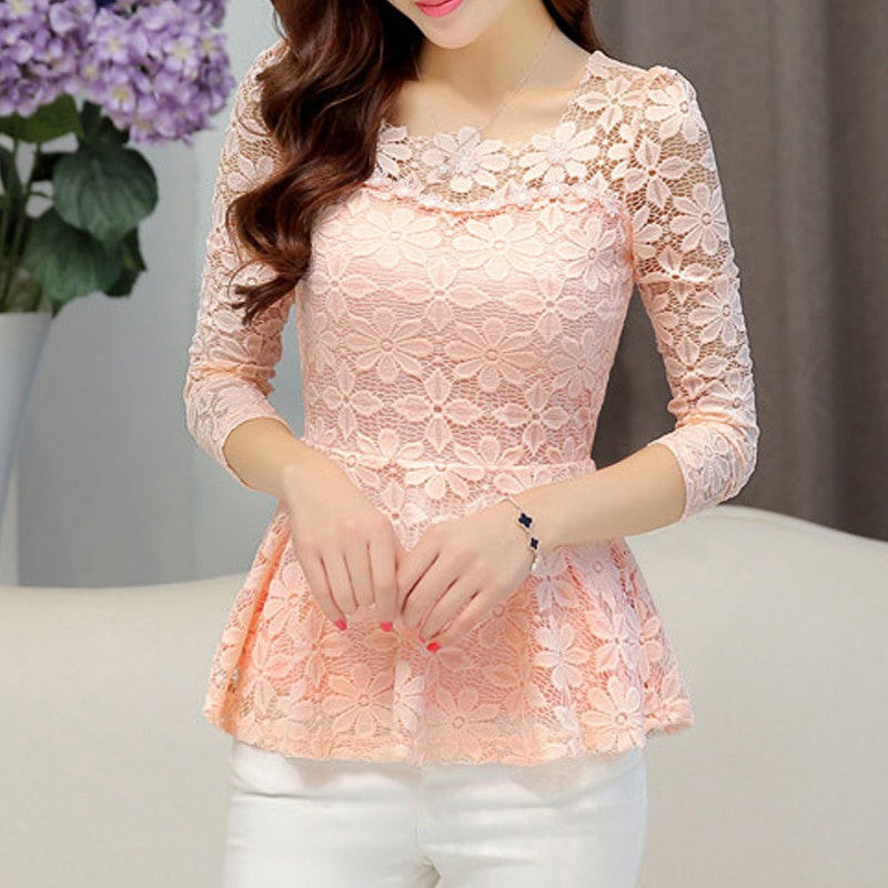 Vintage Lace Long Sleeve Blouse