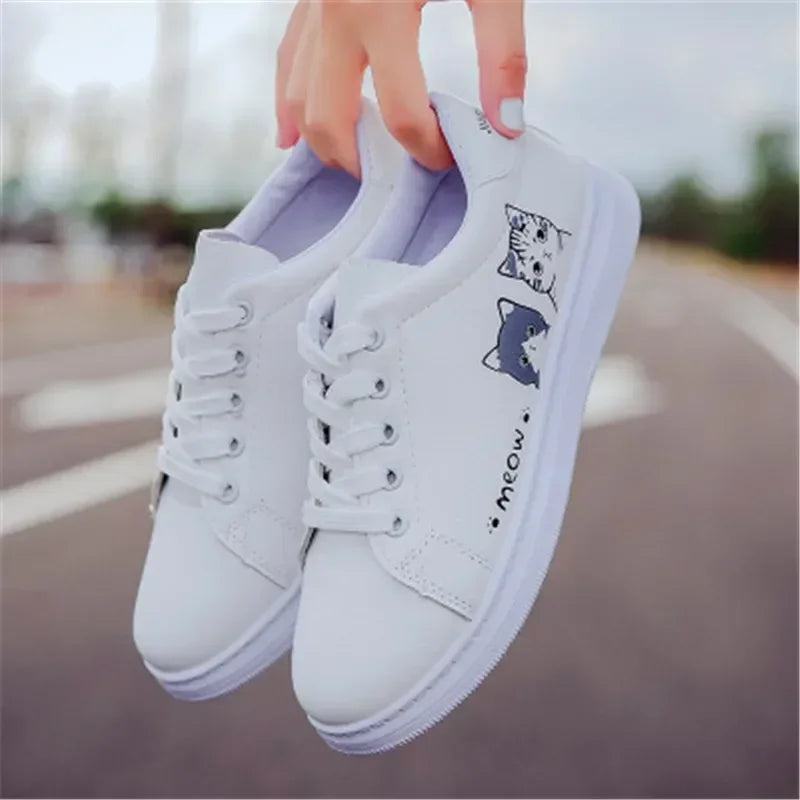 Trendy White Casual Sneakers for Women