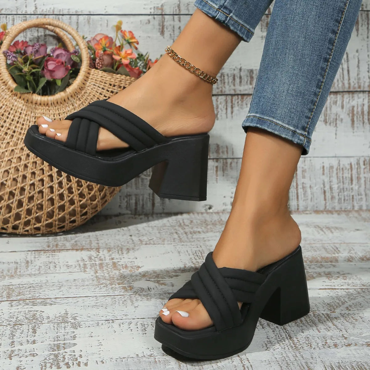 Chic High-Heel Platform Sandals for Women