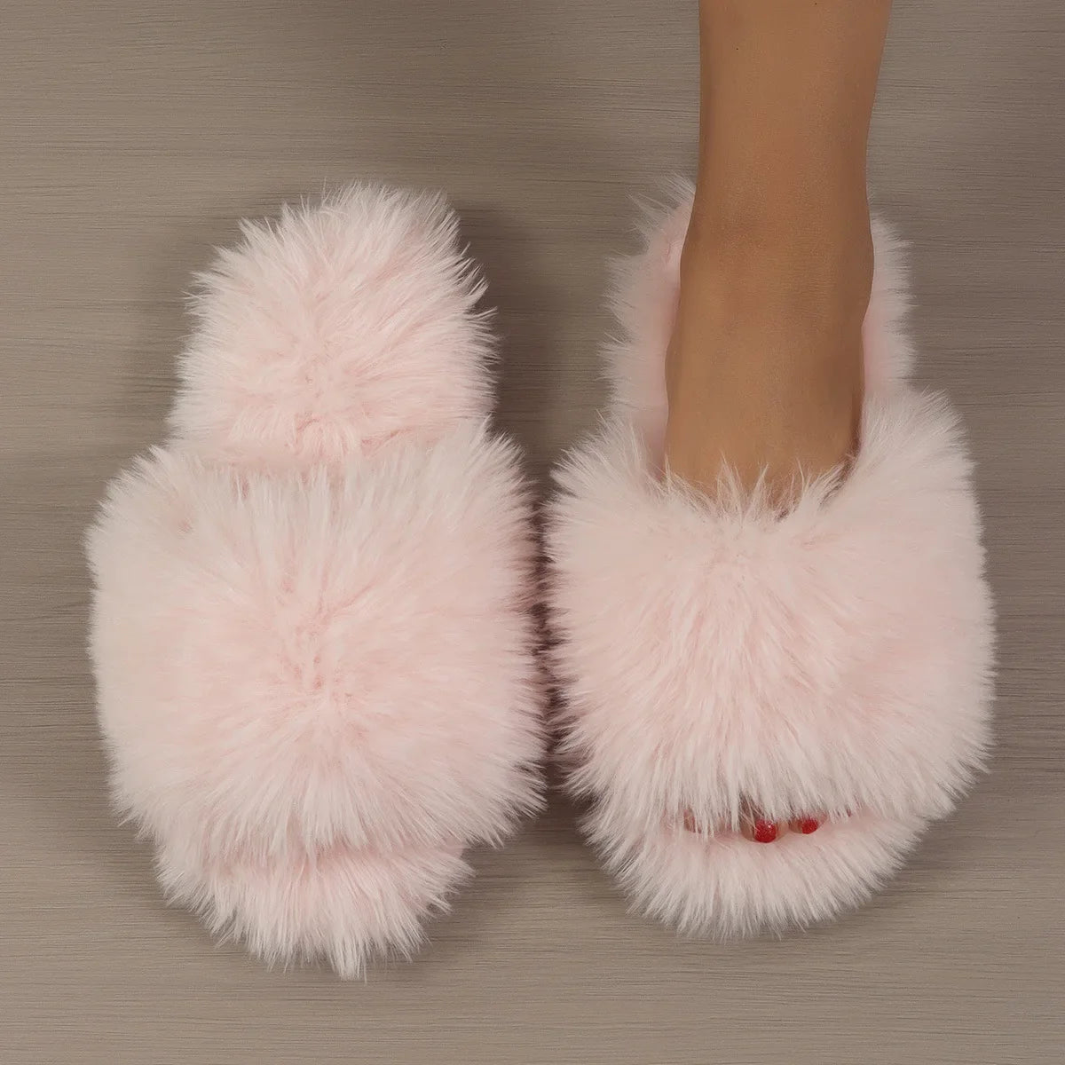 Autumn and Winter Plush Indoor Slippers for Women