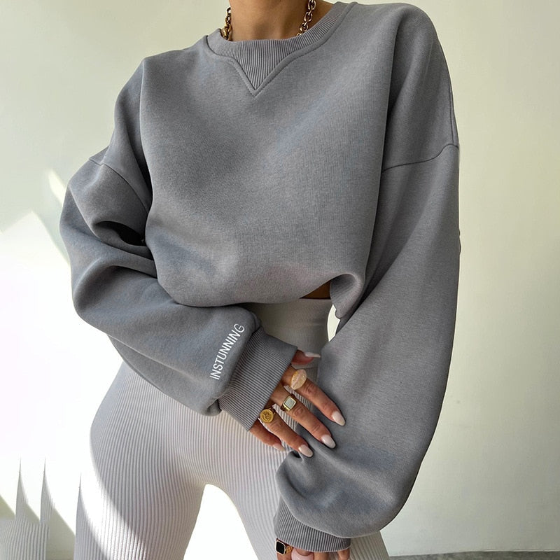 Ivyshape | Ladies Oversized Sweatshirt