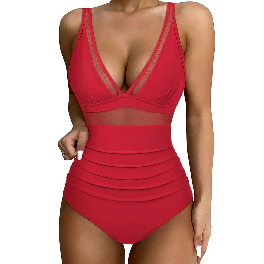 Ivyshape | Women's Slim Fit Two-Piece Swimsuit High-Waist