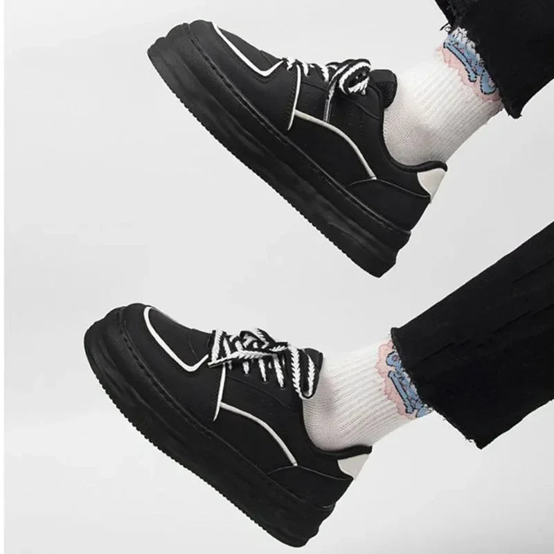 Trendy Black Platform Sneakers for Women