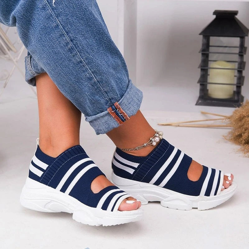 Striped Comfort Sneaker Sandals