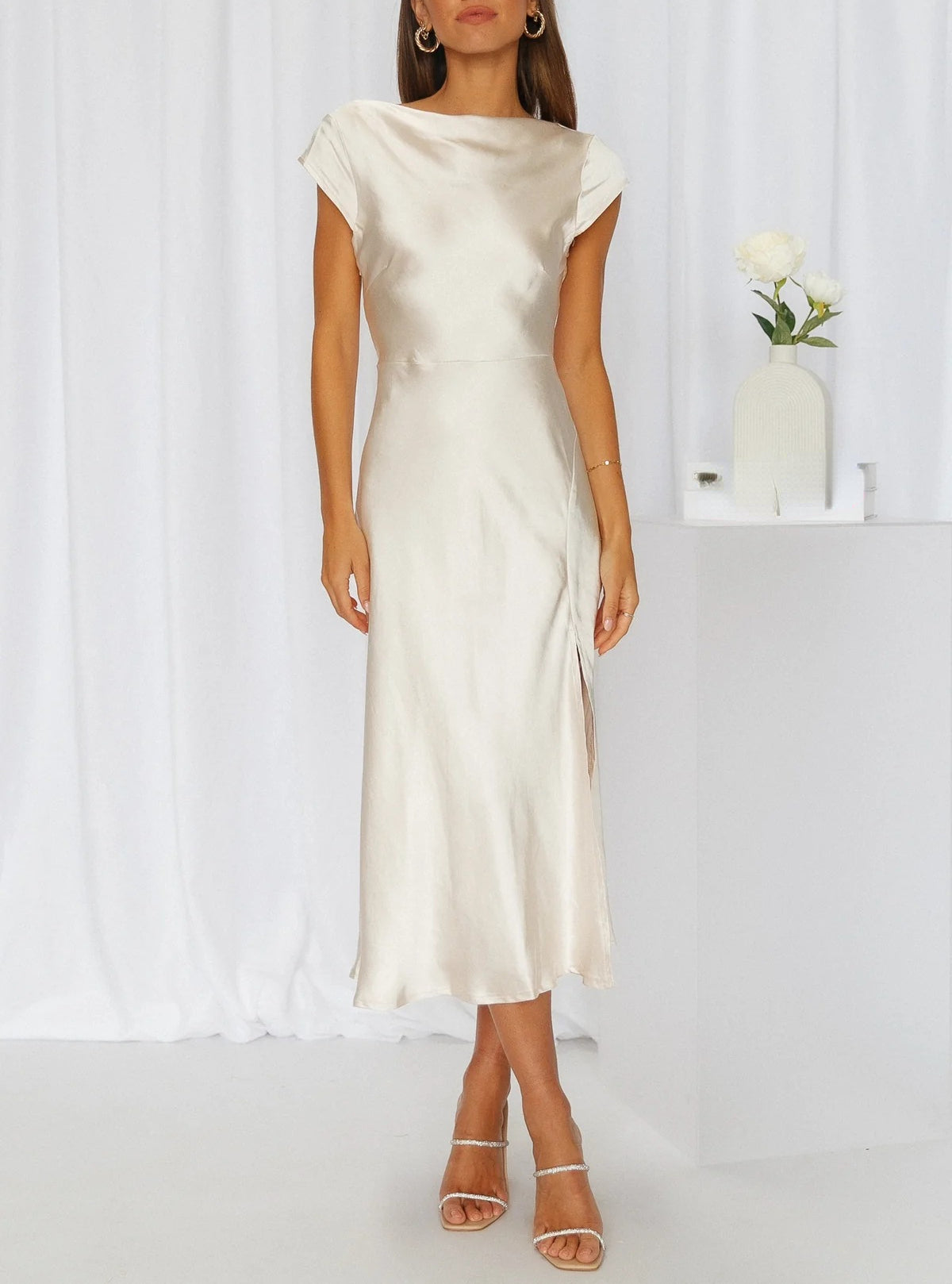 Ivyshape | Silk Dress Luxurious Elegance