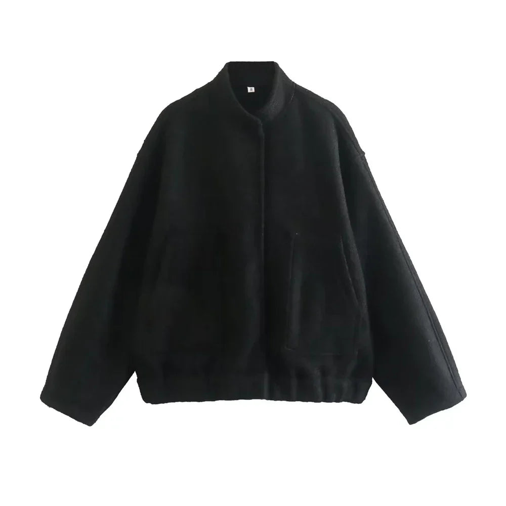 Ivyshape | Stylish Vintage Bomber Jacket