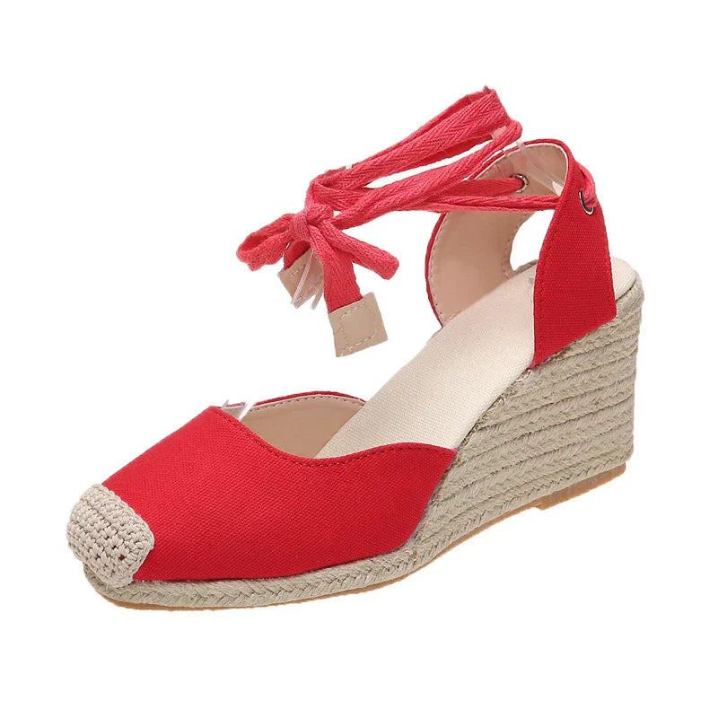 Ivyshape | Ankle Strap Wedge Casual Sandals