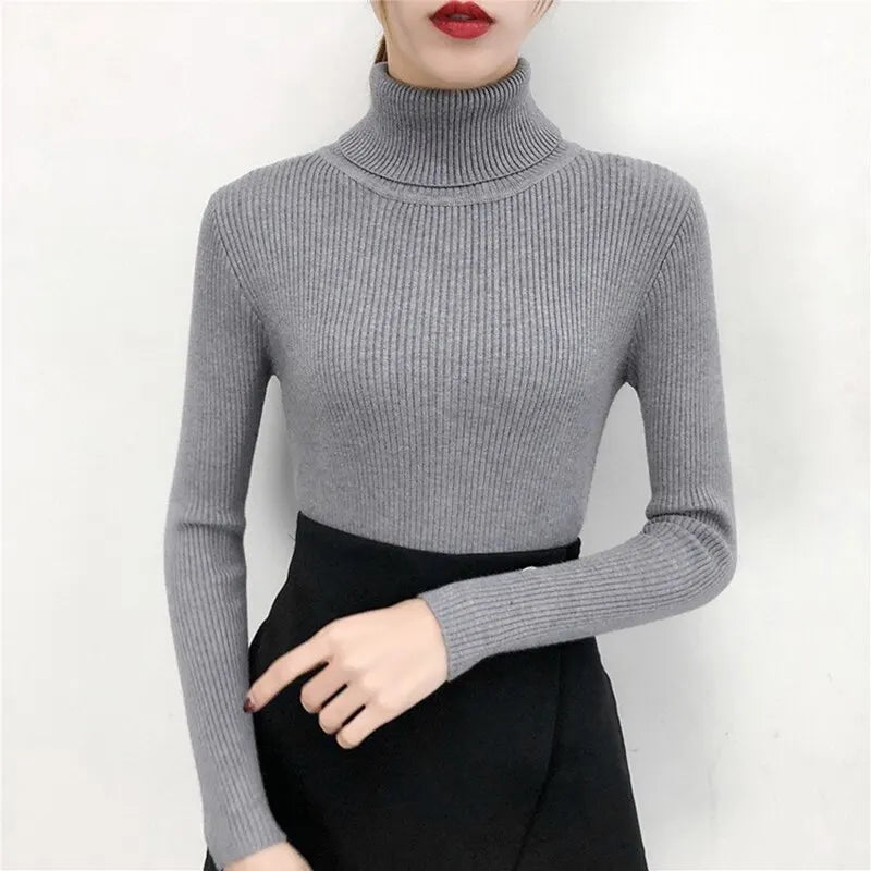 Ivyshape | Warm Turtleneck Sweater for Women