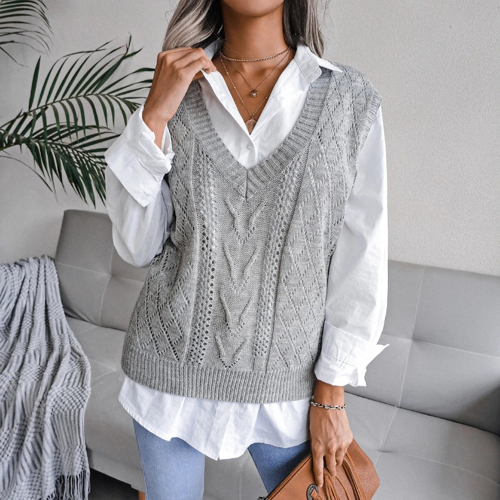 Ivyshape | Knitted Vest Sweater