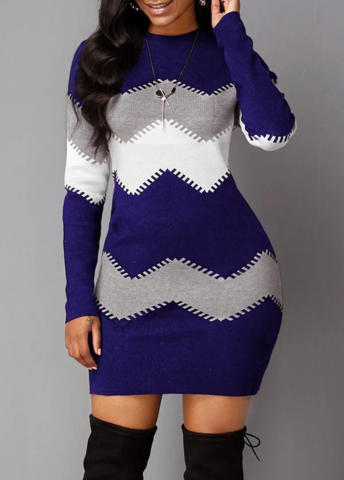 Ivyshape | Women's Long Sleeve Dress