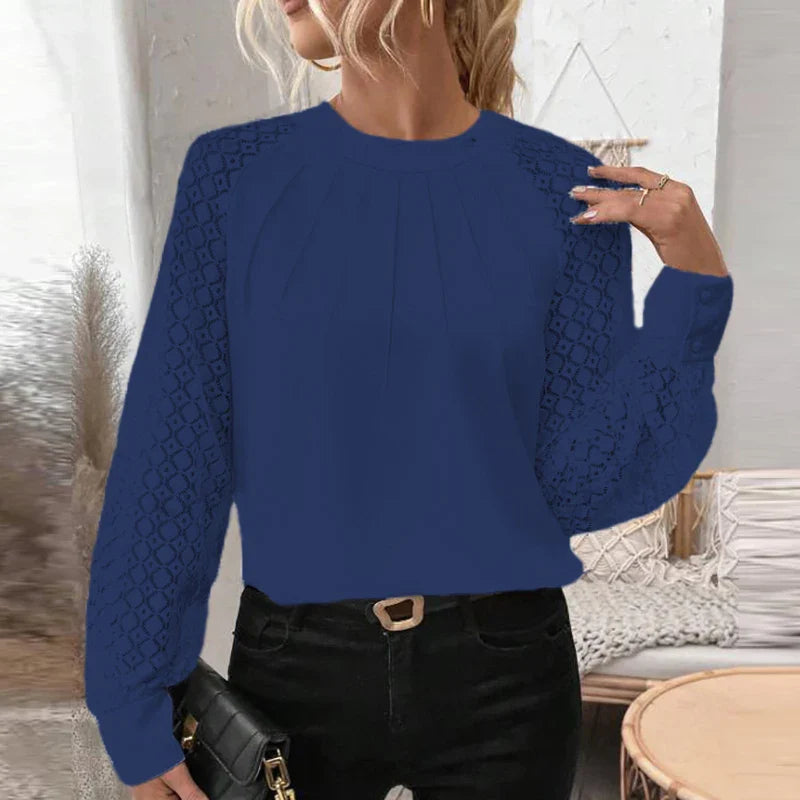 Chic Lace Sleeve Pullover for Women