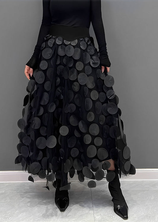 Ivyshape | Black Polka Dot Skirt