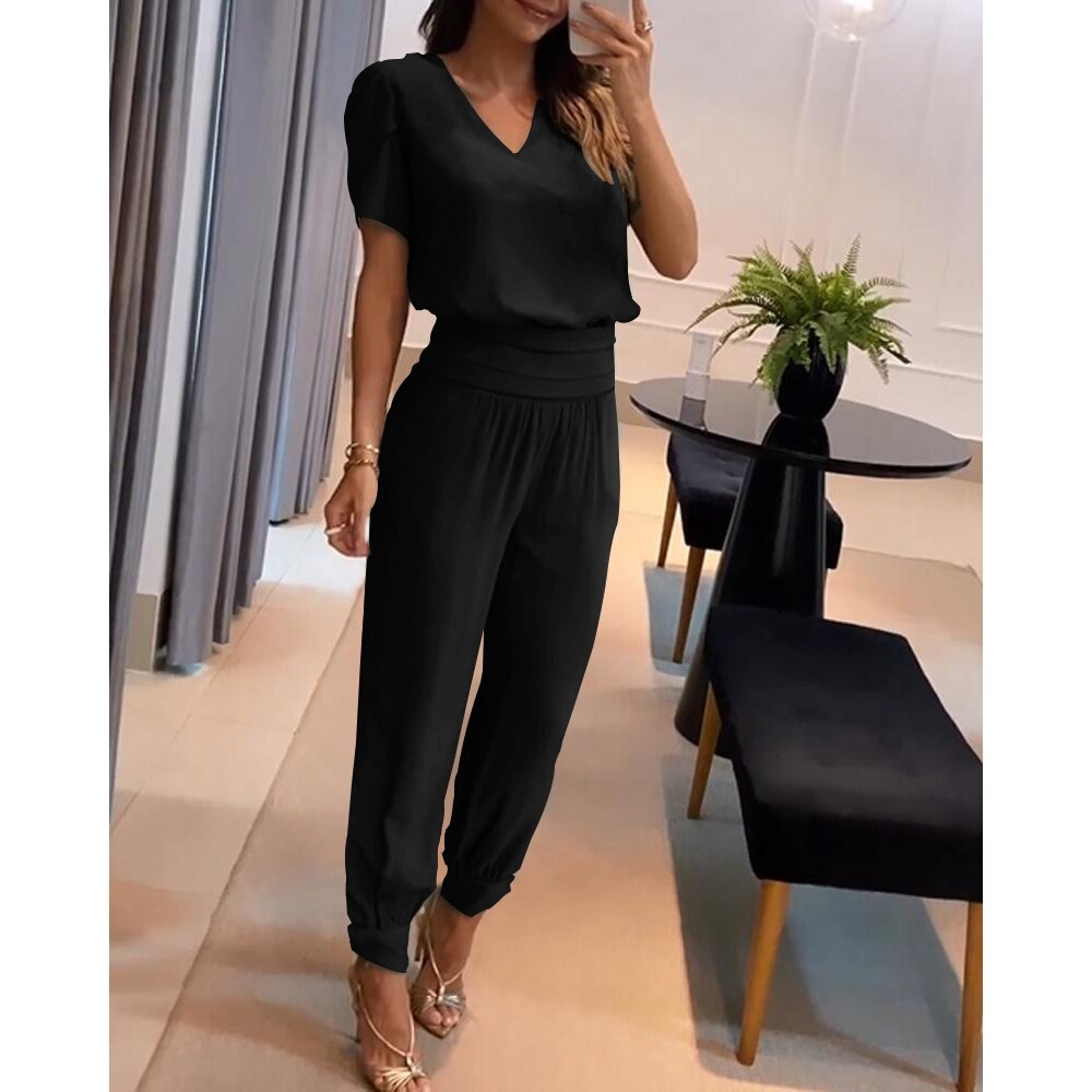 Ivyshape | V-Neck Jumpsuit for Women