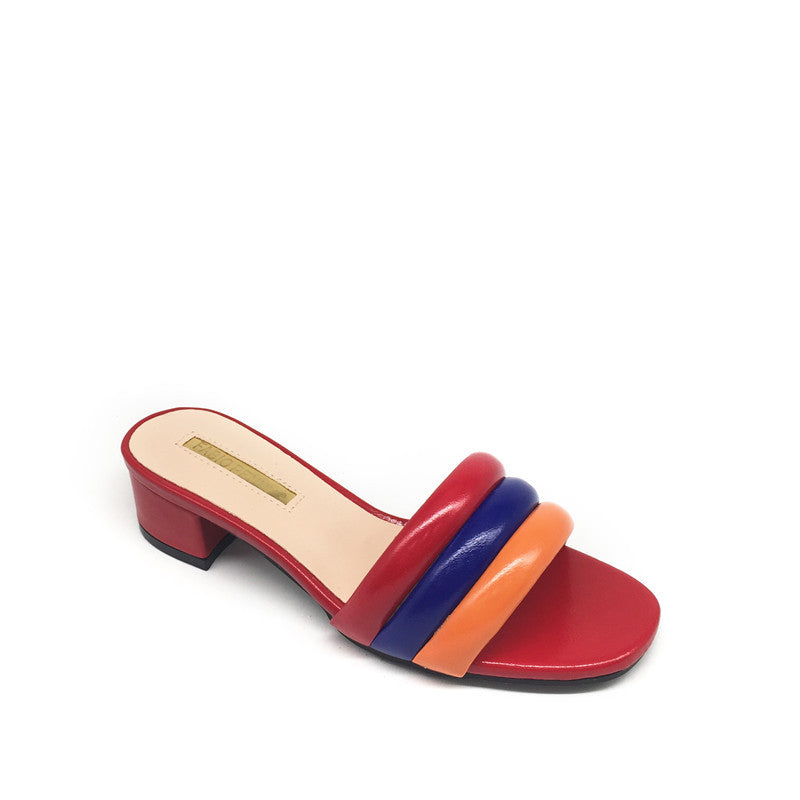 Vibrant Mid-Heel Slippers for Women