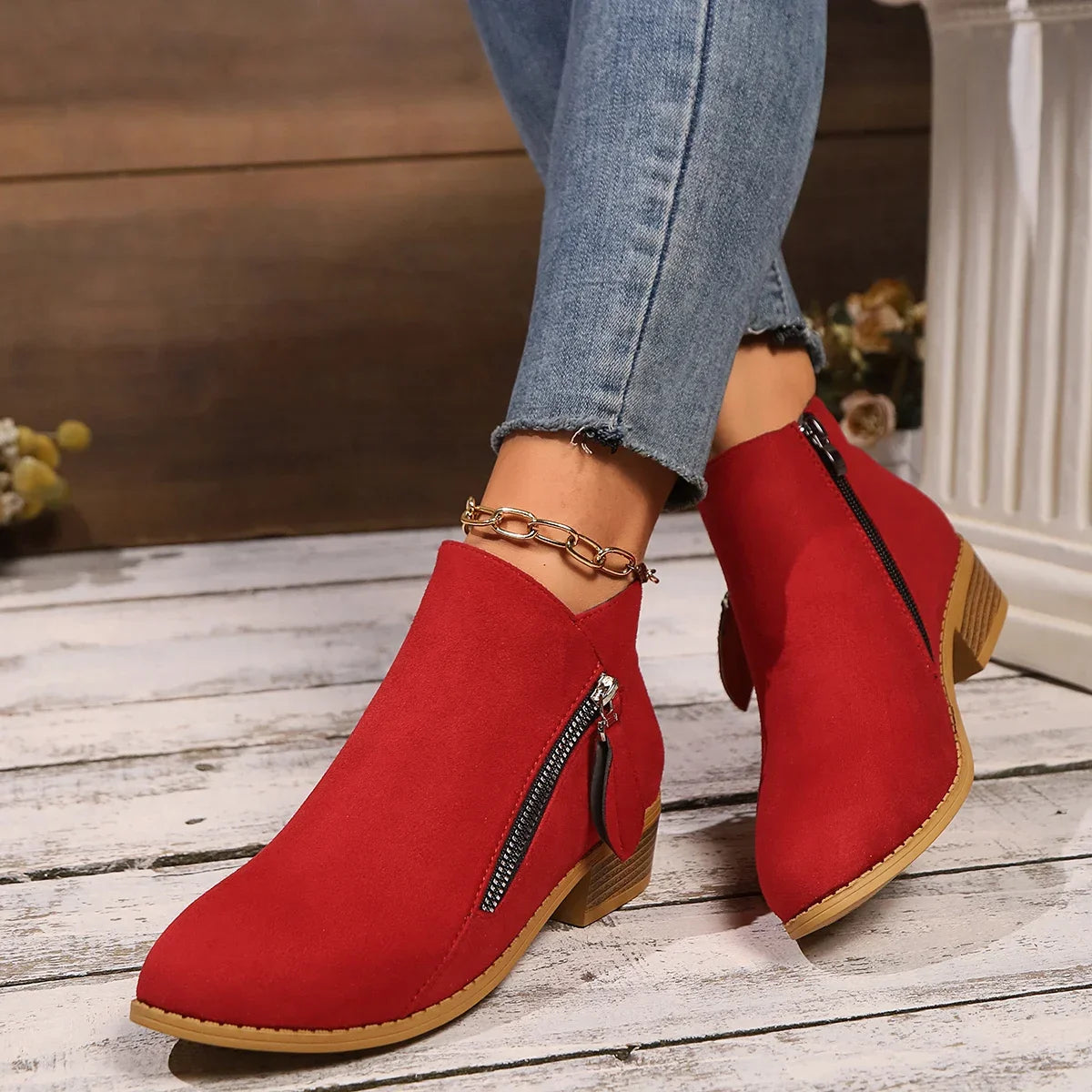 Women's Ankle Boots Square Heel Platform