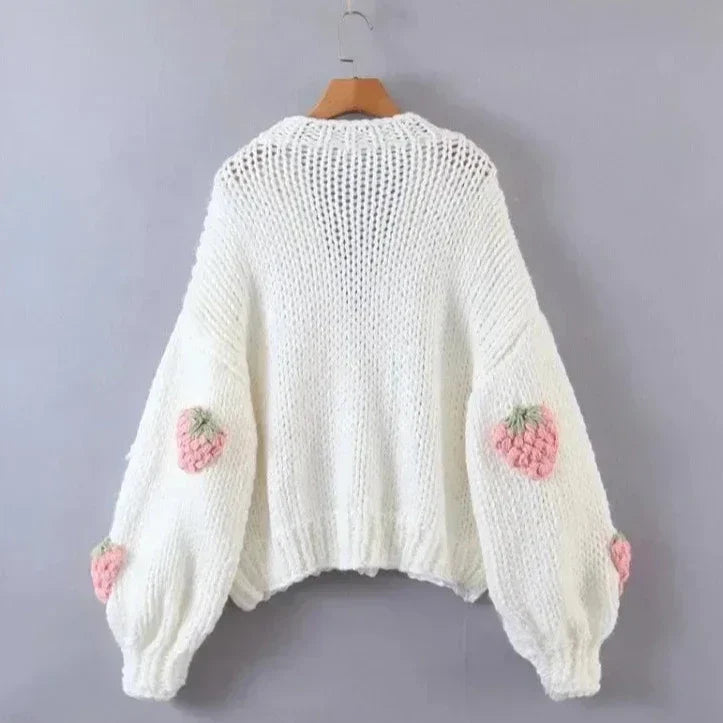 Ivyshape | Knitted Strawberry Cardigan