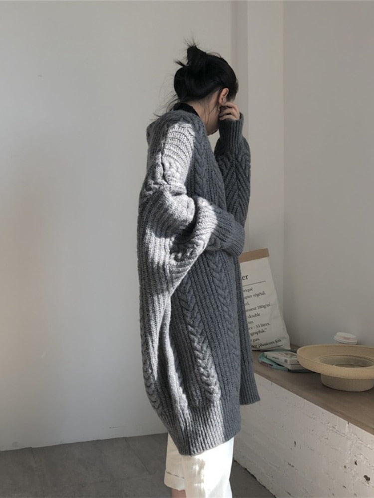 Ivyshape | Longer Wool Cardigan for Women