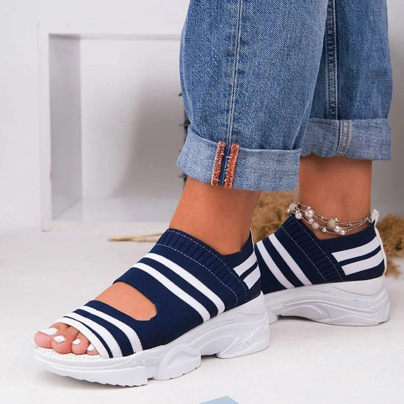 Striped Comfort Sneaker Sandals