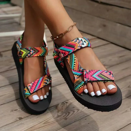 Summer Paisley Pattern Sandals for Women