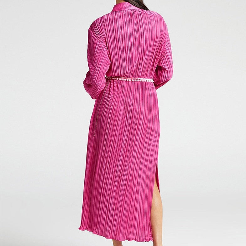 Intricate Pleated Long Dress