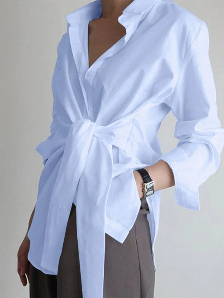 Elegant Lace-Up Shirt for Women