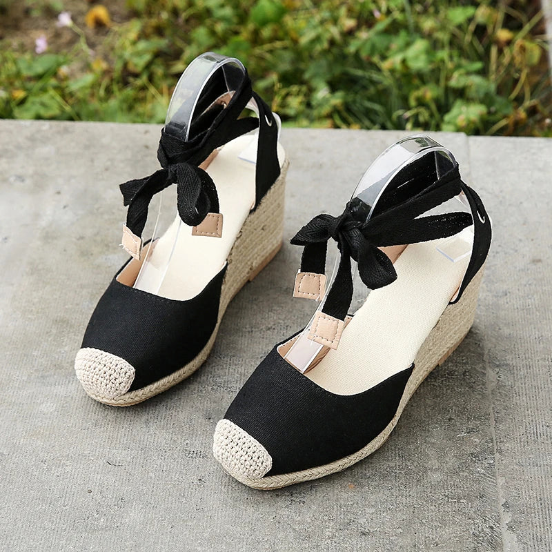 Ivyshape | Ankle Strap Wedge Casual Sandals