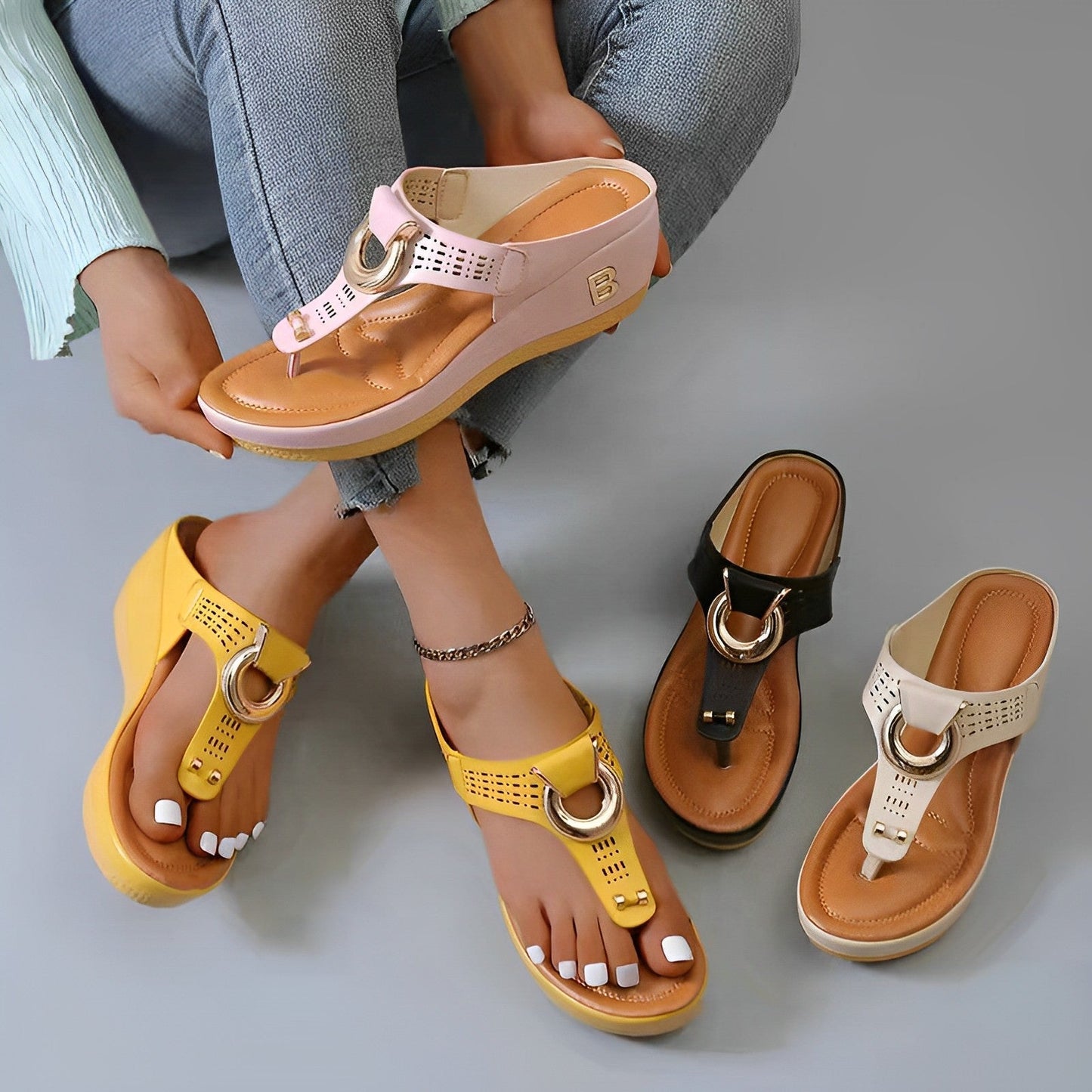 Ivyshape | Women's Chic Wedge Sandals Bright