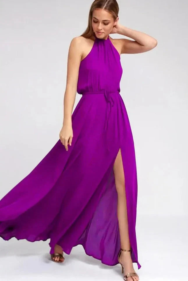 Ivyshape | Women's Elegant Long Halter Dress Formal