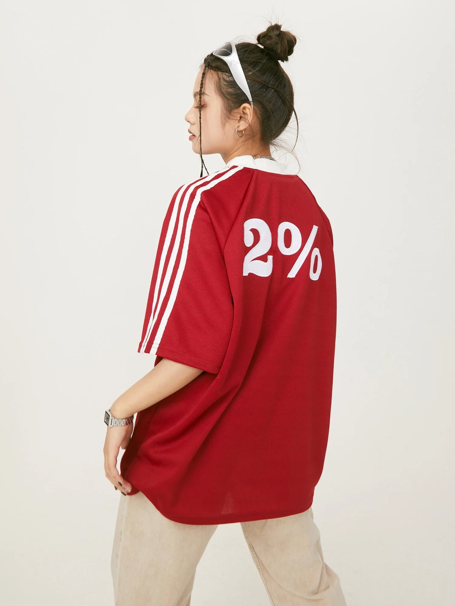 "ROCKSTA" Oversized Sport Tee "2%" Printed Back