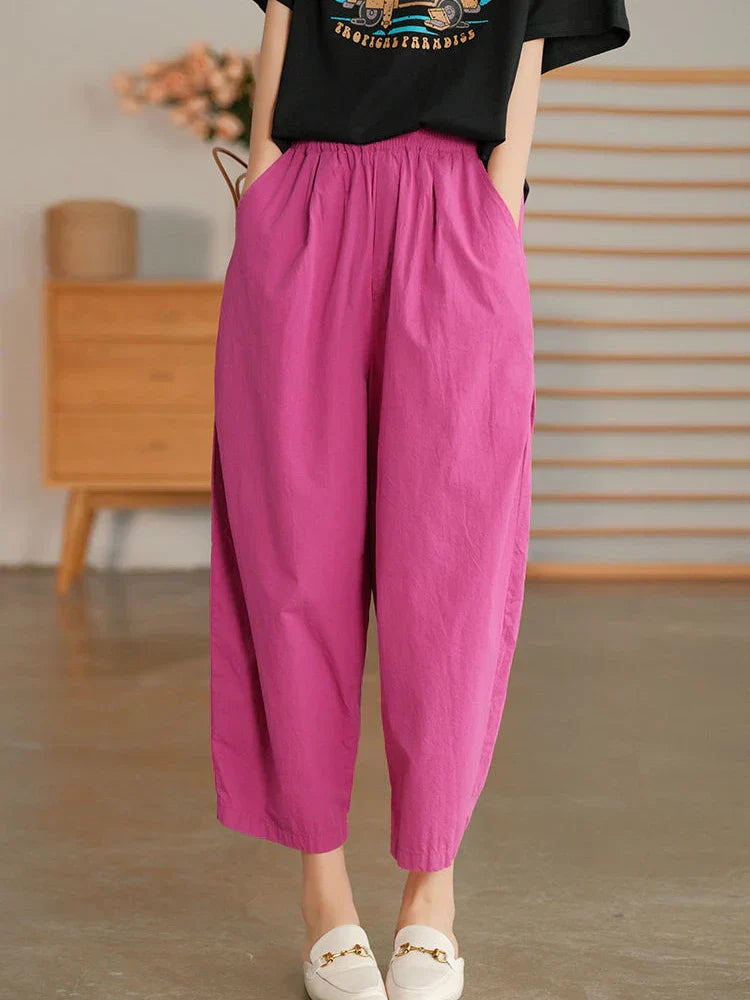 Wide cotton trousers