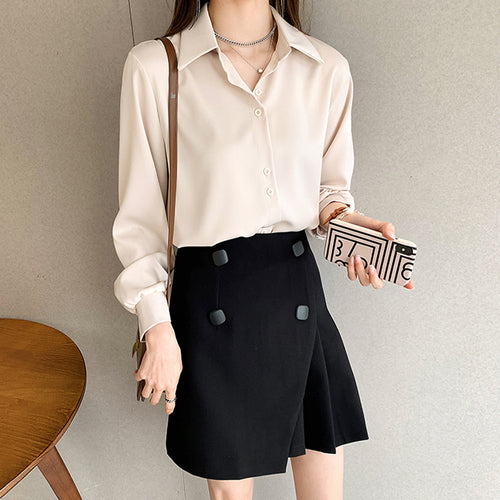 Casual Long Sleeve Chiffon Blouse