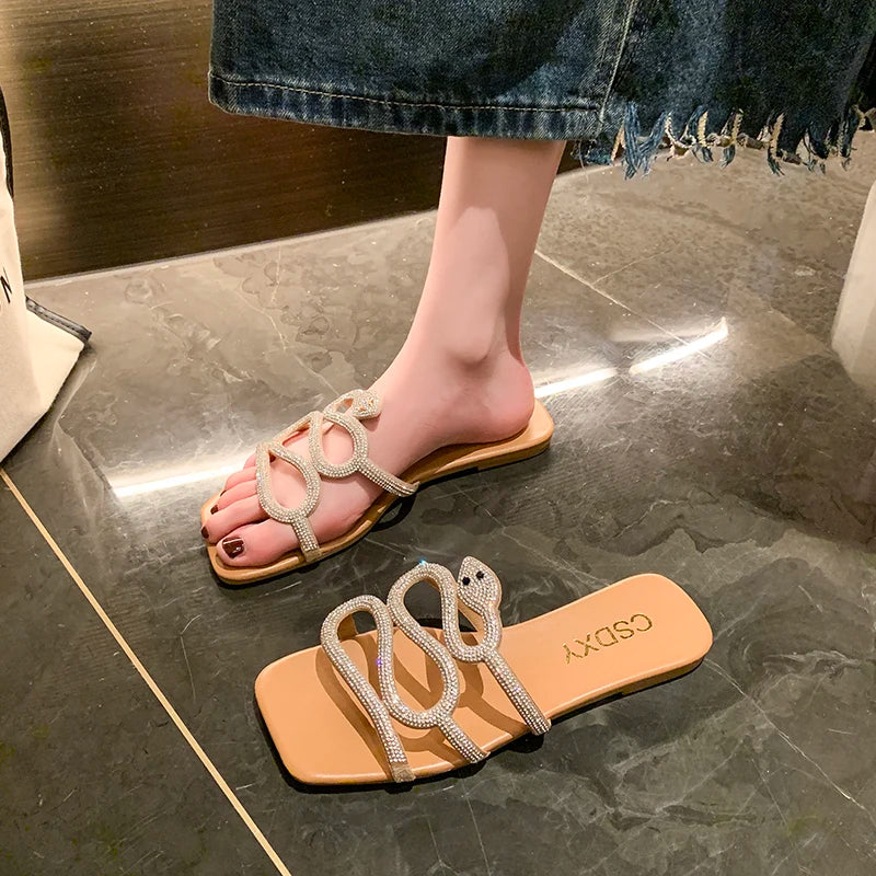 Stylish Bling Flat Sandals for Women