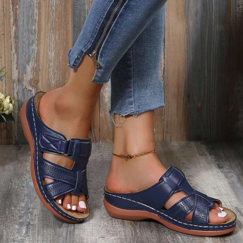 Ivyshape | Women's Vintage Orthopedic Wedge Sandals