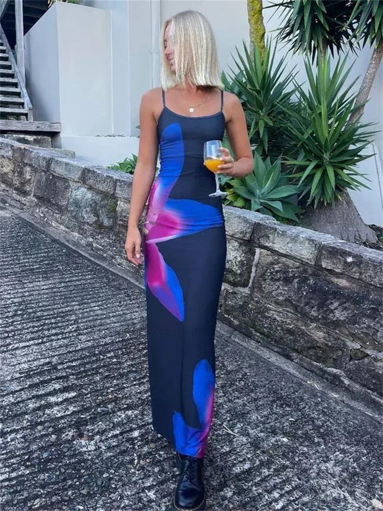 Ivyshape | Tossy Print Backless Maxi Dress